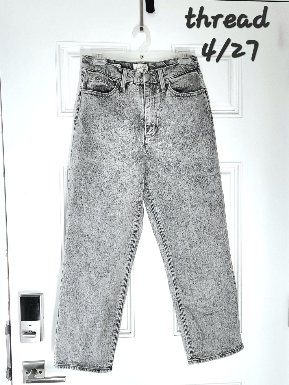 Universal Thread Light Gray Acid Wash Mom Jeans